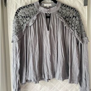 Kayla's Armoire Lace and Ruffle Swing Blouse